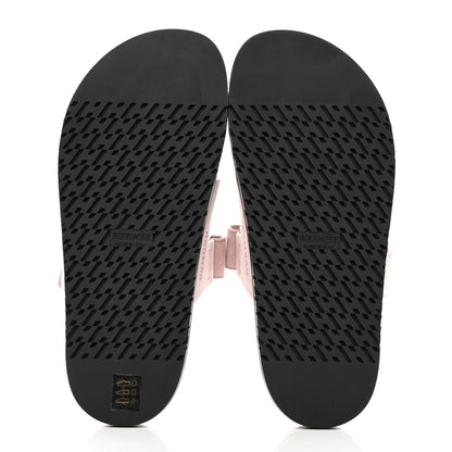 Hermes Suede Goatskin Womens Chypre Sandals 38 Rose Porcelaine 5 of 9