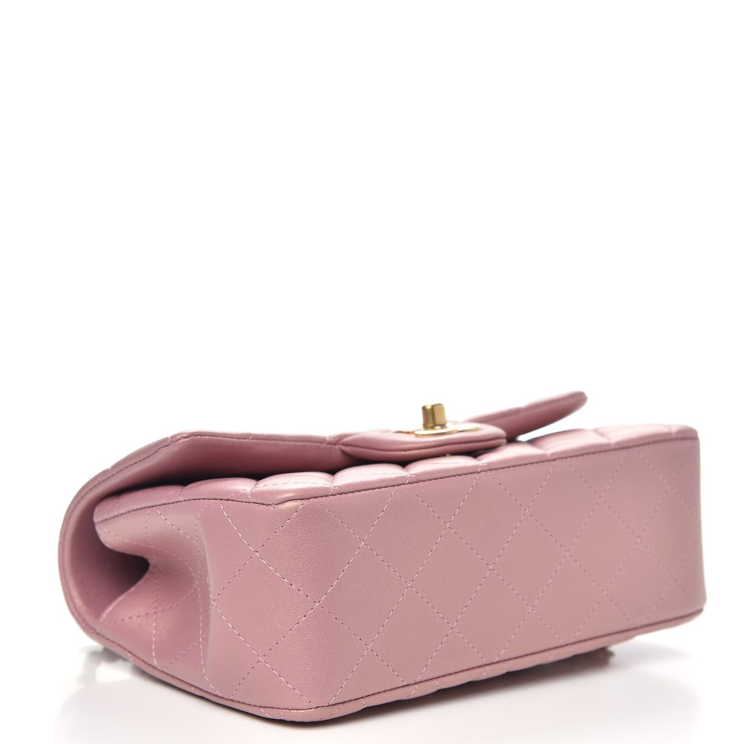 Chanel Iridescent Lambskin Quilted Mini Top Handle Rectangular Flap Pink 4 of 11