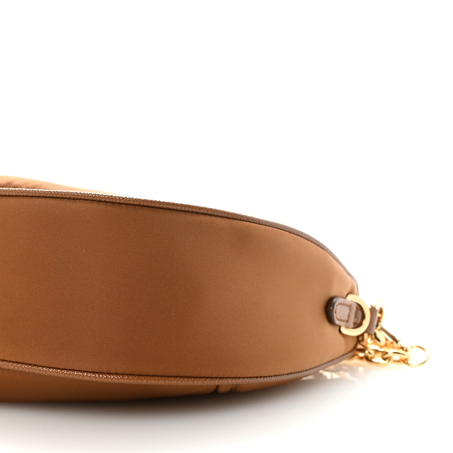Prada Re-Nylon Saffiano Demi-lune Shoulder Bag Brown 9 of 9
