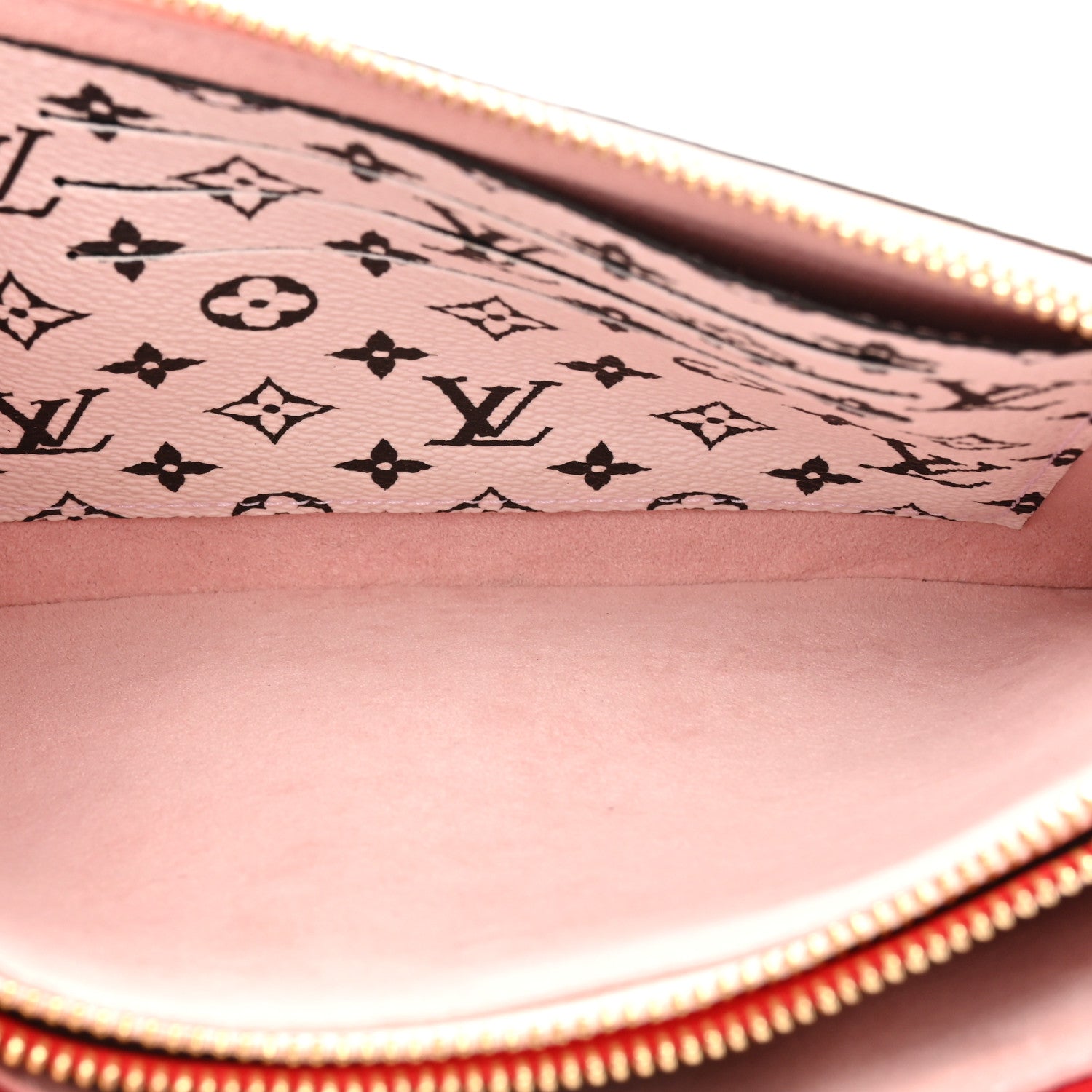 Louis Vuitton Monogram Giant Double Zip Pochette Rouge 5 of 13