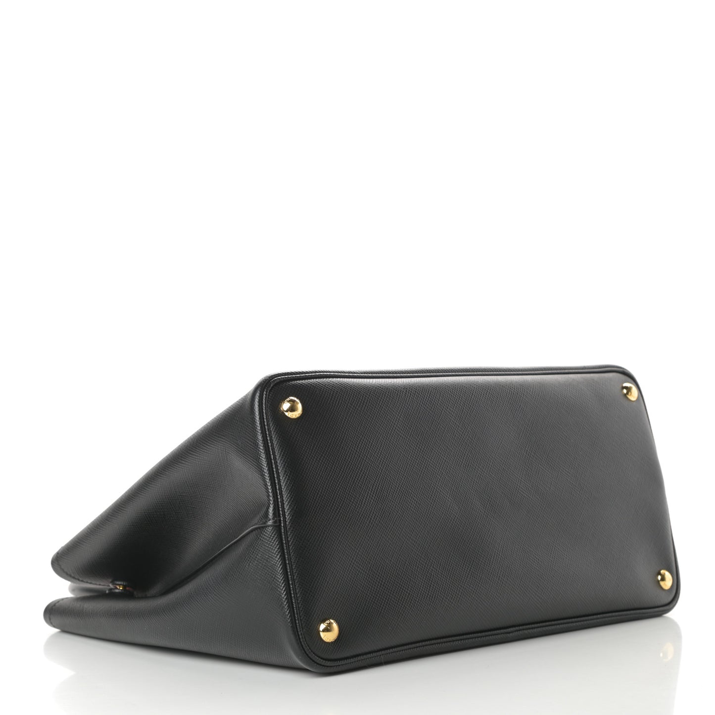 Saffiano Cuir Large Double Bag Black Fuoco