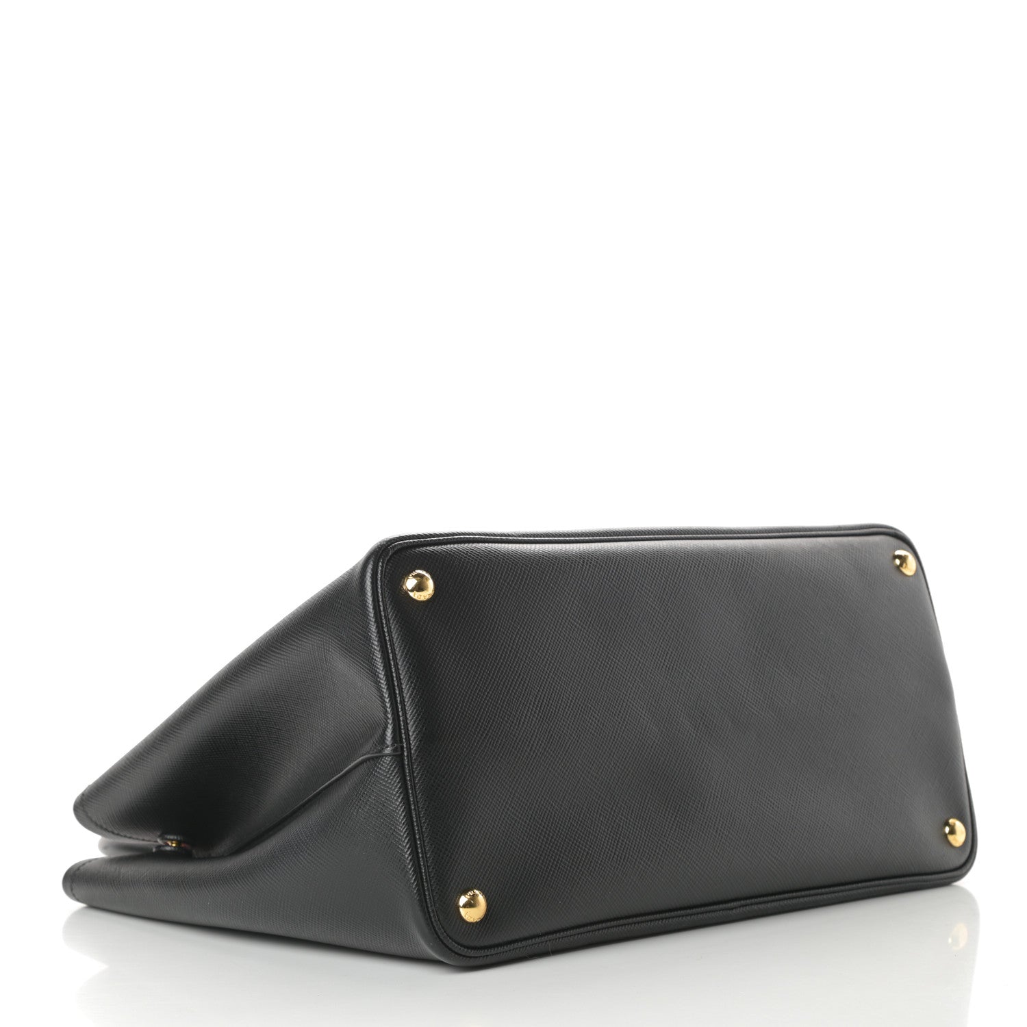 Prada Saffiano Cuir Large Double Bag Black Fuoco 4 of 12