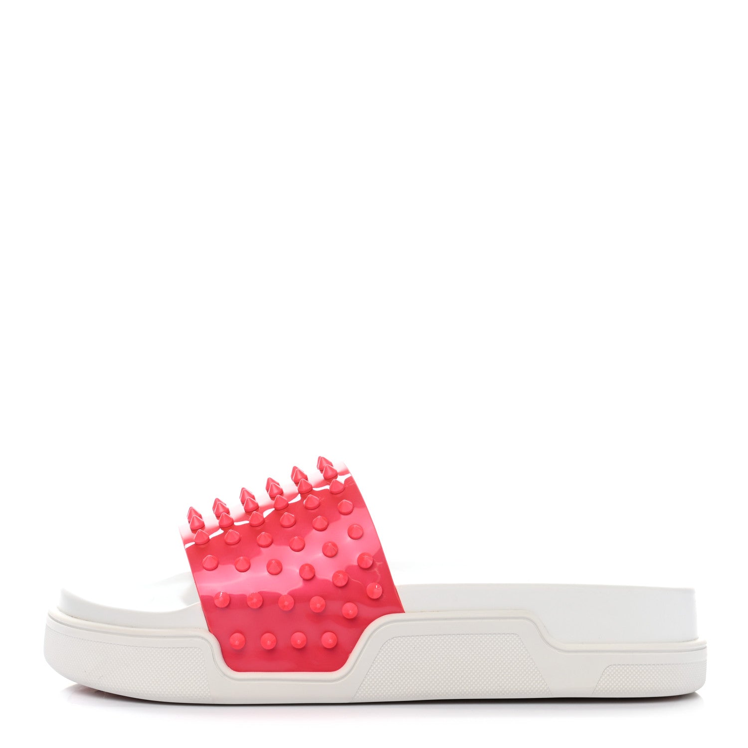 Christian Louboutin Calfskin Donna Studded Pool Fun Platform Flat Slide Sandals 41.5 Floride 1 of 10