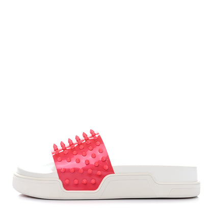 Christian Louboutin Calfskin Donna Studded Pool Fun Platform Flat Slide Sandals 41.5 Floride 1 of 10