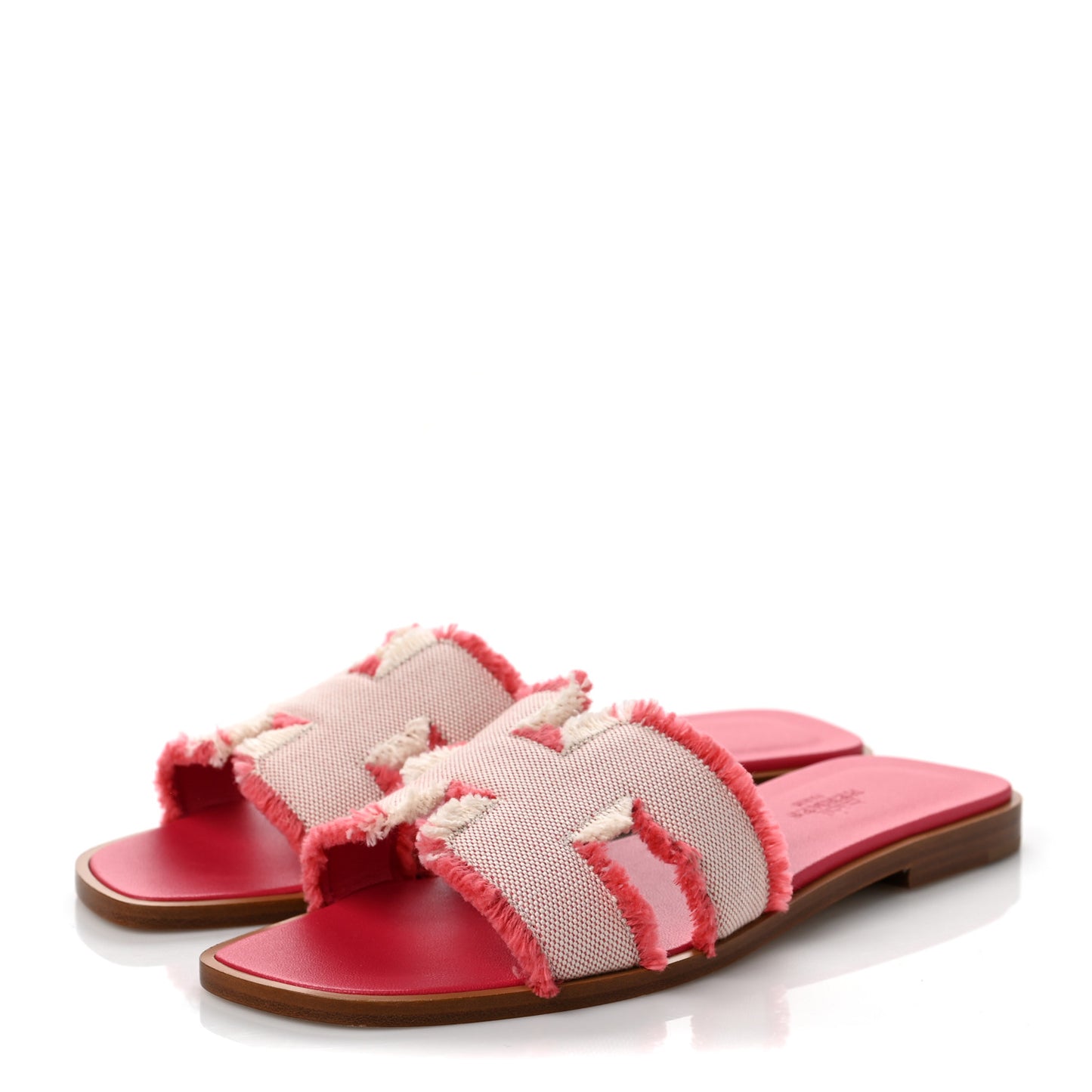 Toile H Oran Fringe Sandals 36 Framboise