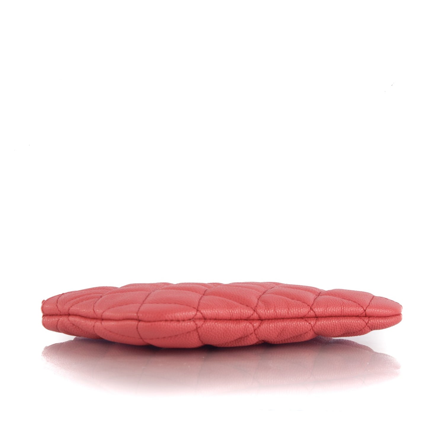 Iridescent Caviar Quilted Small Cosmetic Case Dark Pink