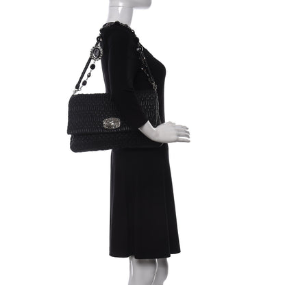 Miu Miu Nappa Matelasse Crystal Flap Clutch Black 2 of 15