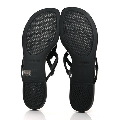 Hermes Rubber Womens Egerie Sandals 38 Black 5 of 7