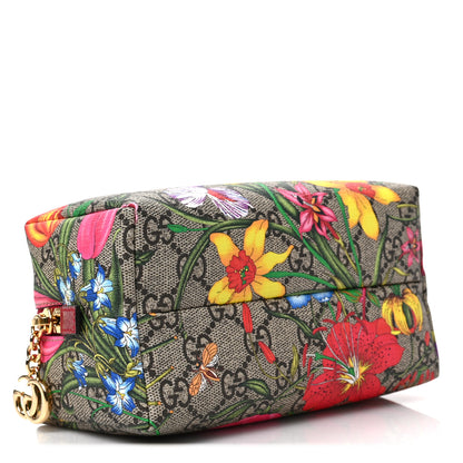 Gucci Soft GG Supreme Monogram Flora Calfskin Medium Ophidia Cosmetic Case Beige Ebony Multicolor Rosso 4 of 8