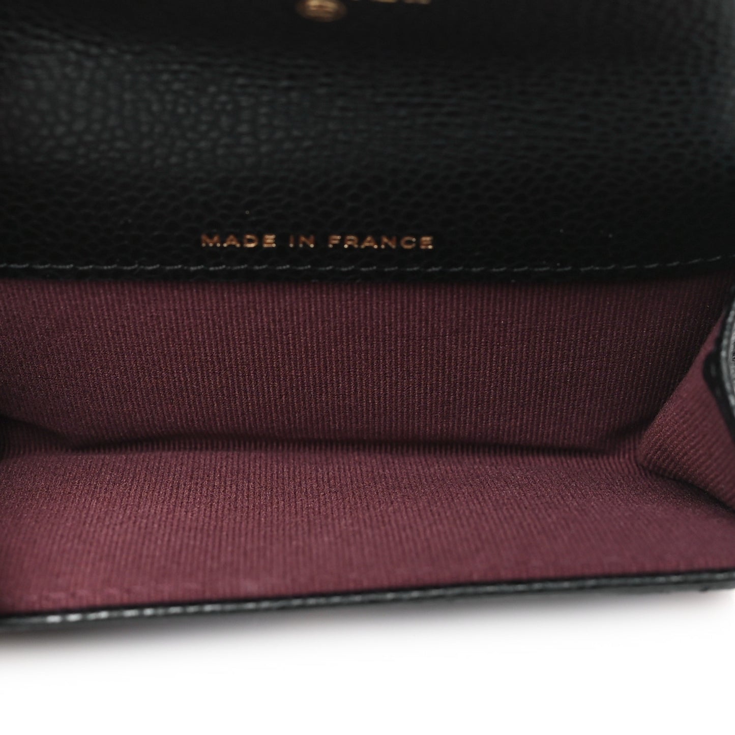 Caviar Quilted Flap Card Holder Wallet Black