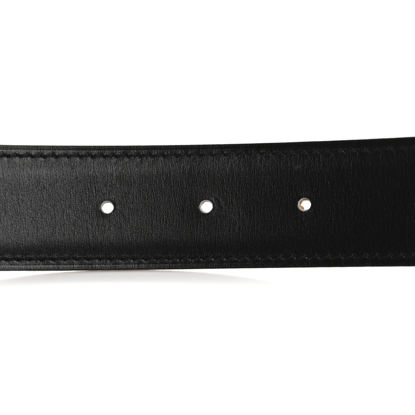 Box Taurillon Clemence 32mm Square H Belt 75 30 Black Gold