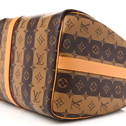 Louis Vuitton X NIGO Reverse Monogram Stripe Keepall Bandouliere 50 Brown 9 of 9