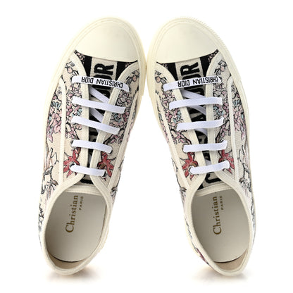 Christian Dior Canvas Embroidered Womens Walk'N'Dior Low Top Sneakers 38 White Multicolor 2 of 9