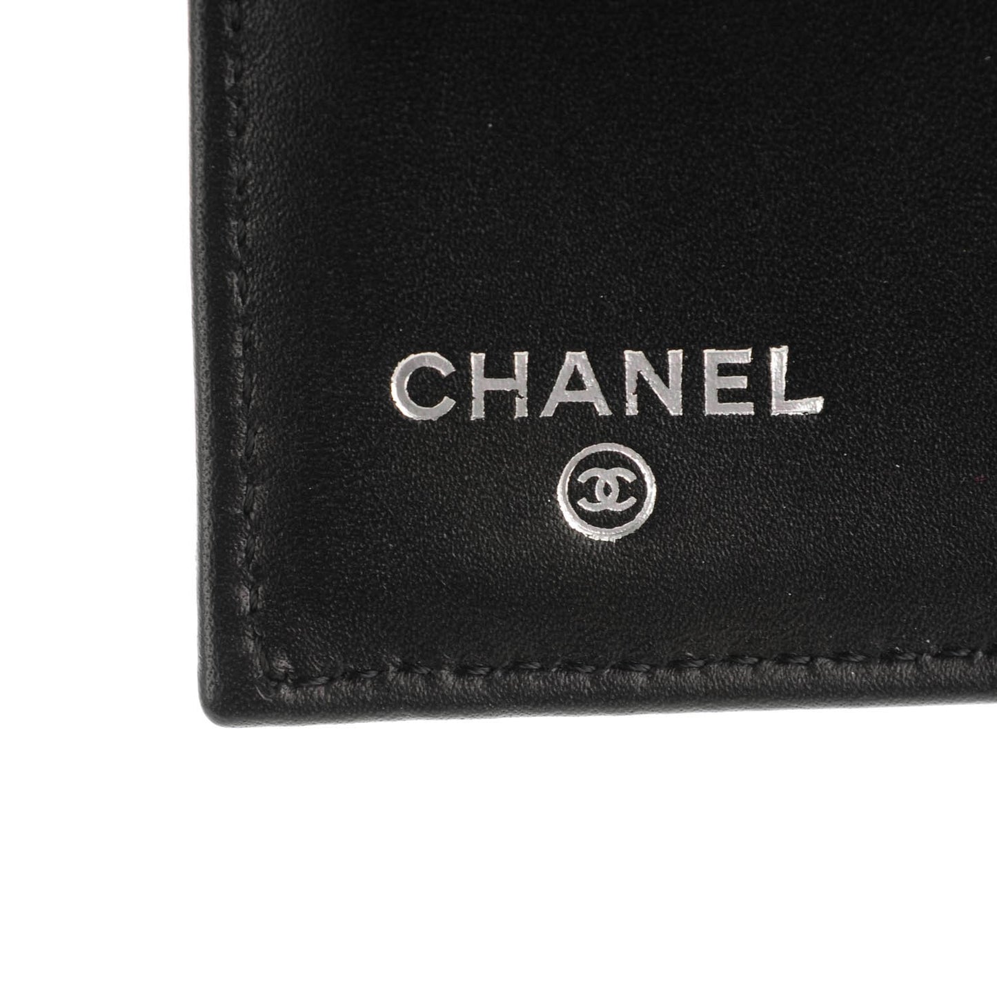 Iridescent Caviar Quilted Large Flap Wallet Black