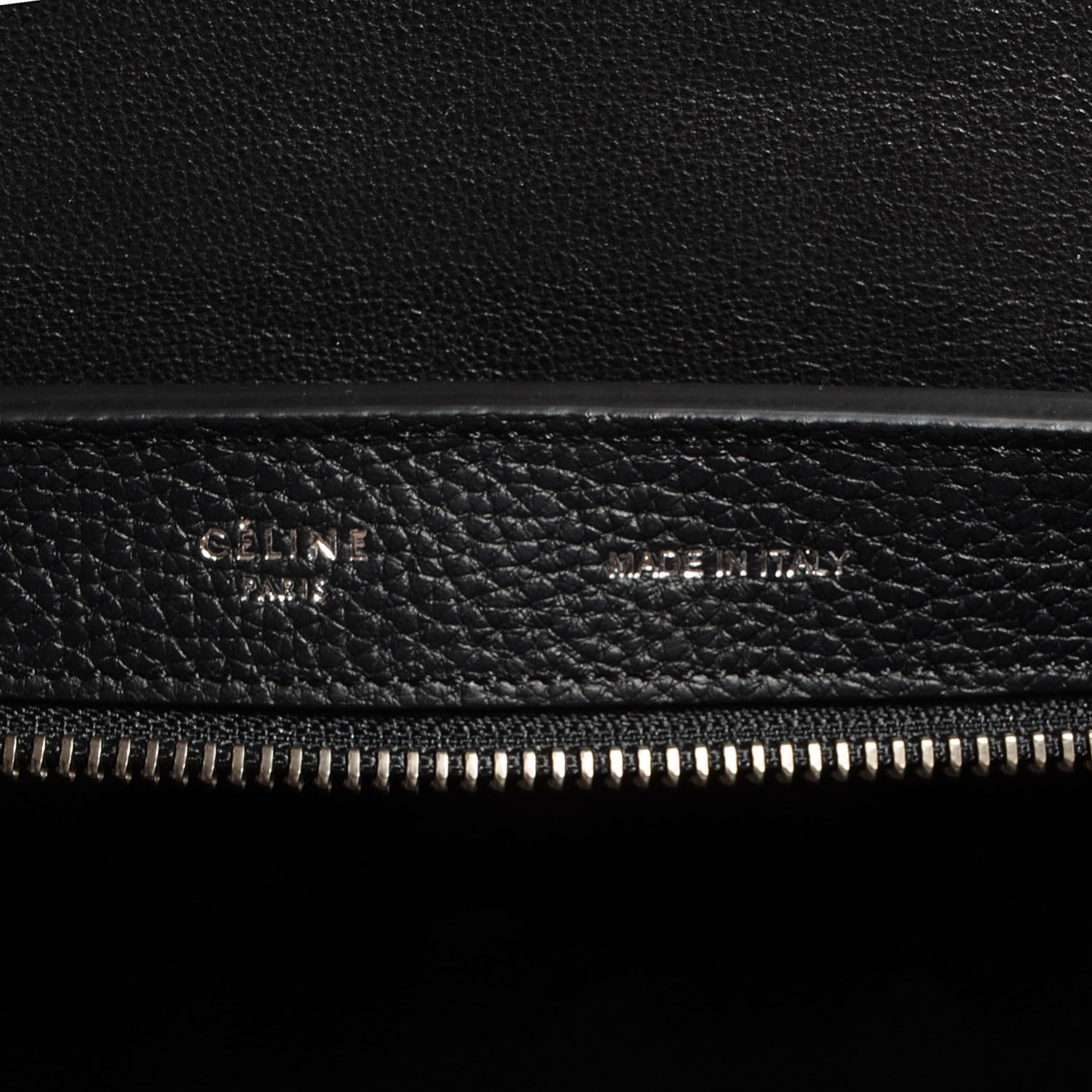 Celine Drummed Calfskin Suede Small Trapeze Black 7 of 9