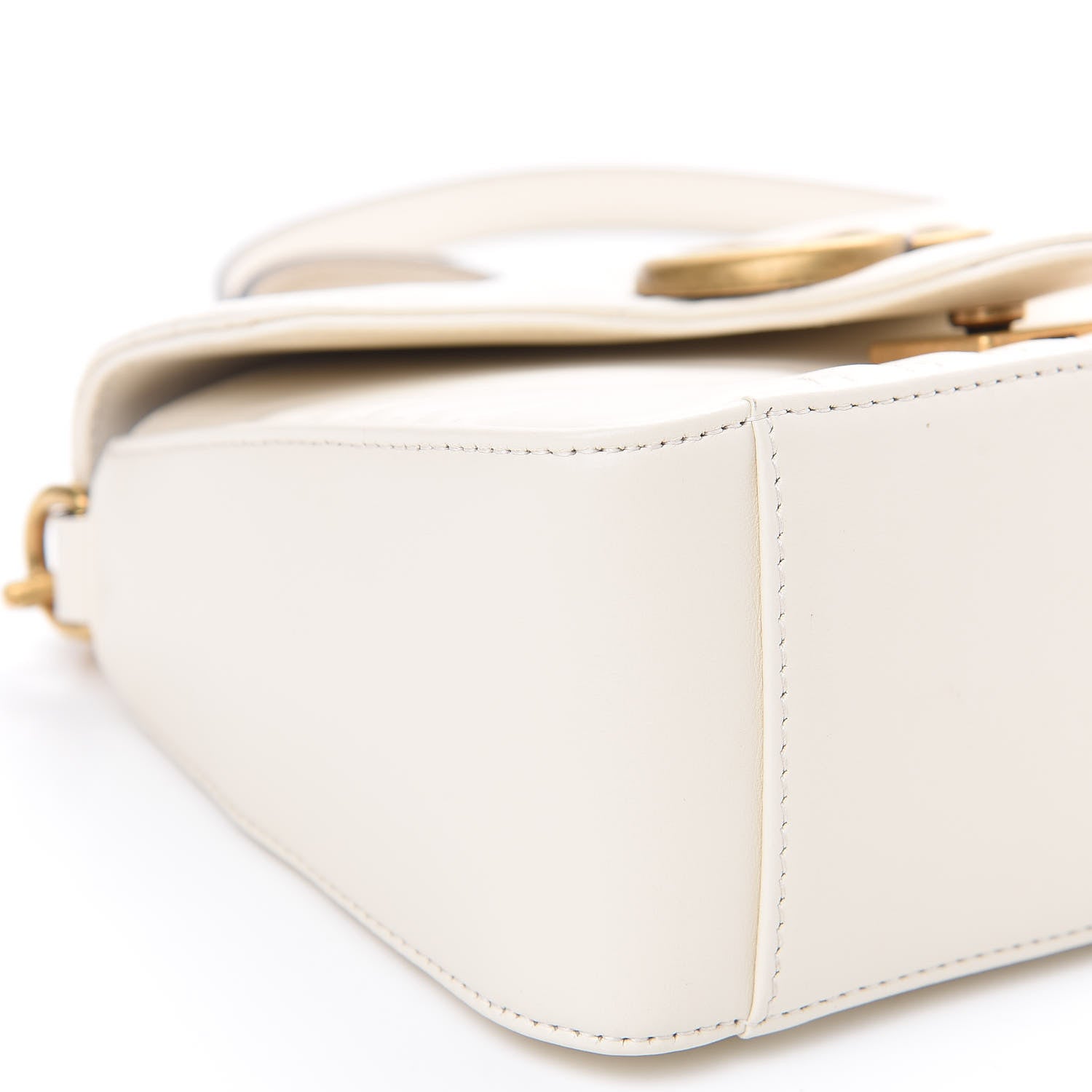 Gucci Calfskin Matelasse Mini GG Marmont Top Handle Shoulder Bag White 8 of 8