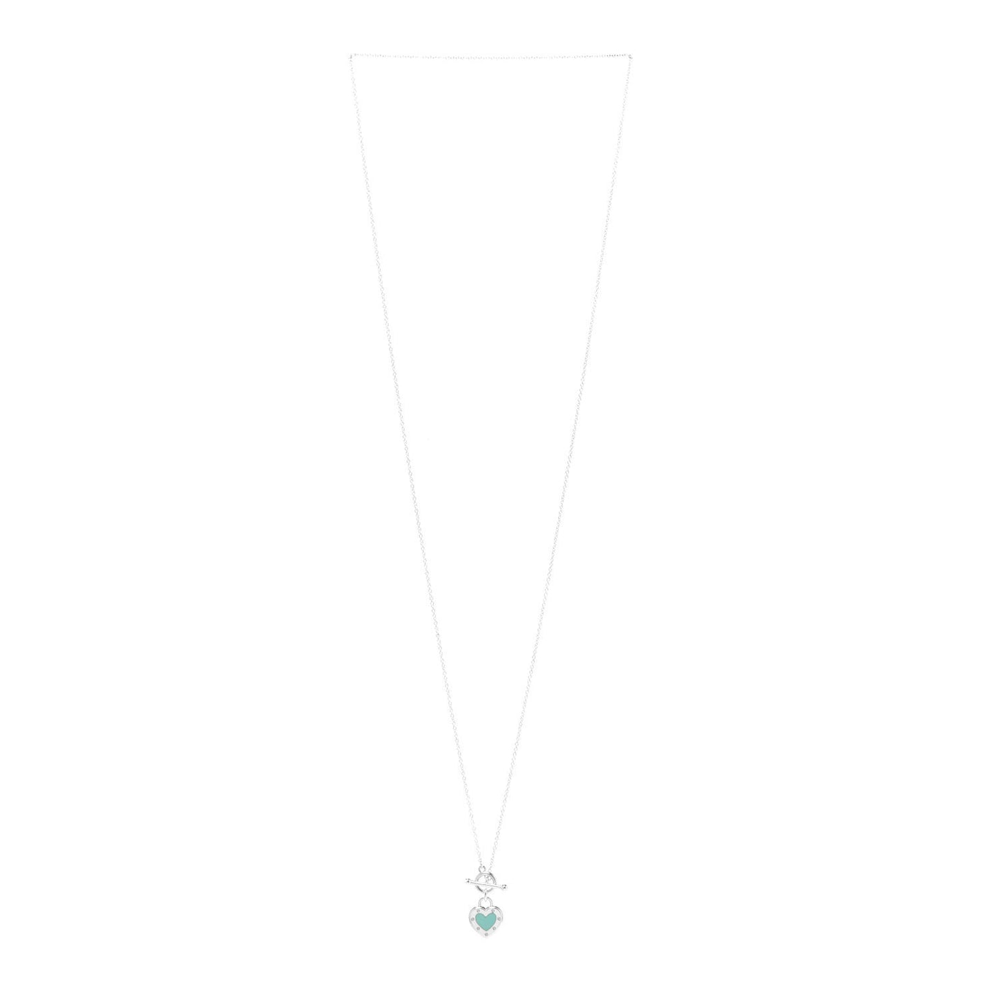 Sterling Silver Enamel Return to Tiffany Love Heart Necklace Blue
