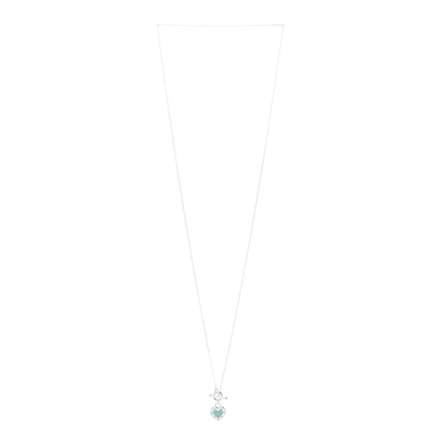 Tiffany Sterling Silver Enamel Return to Tiffany Love Heart Necklace Blue 3 of 5
