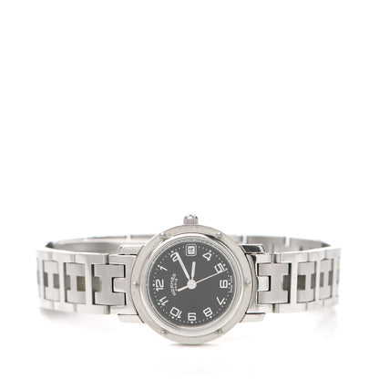 Hermes Stainless Steel 24mm Clipper Quartz Watch Black 2 of 9