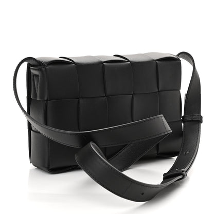 Bottega Veneta Lambskin Maxi Intrecciato Cassette Crossbody Bag Black 3 of 9