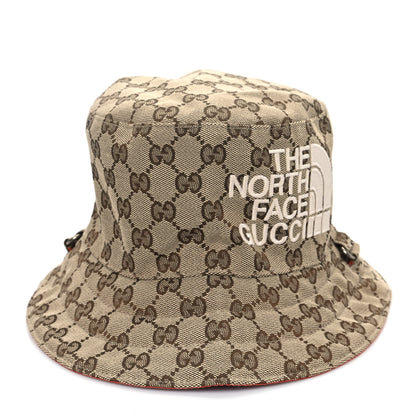Gucci X NORTH FACE Canvas GG Monogram Reversible Hat S Beige Deep Orange 3 of 13