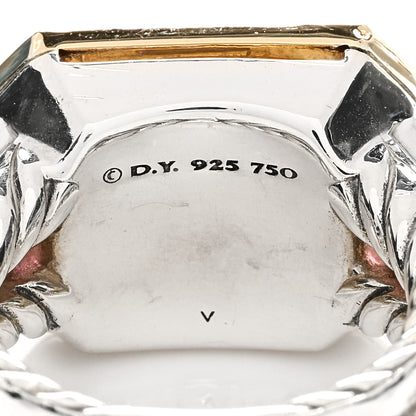 David Yurman Sterling Silver 18K Yellow Gold Citrine Rhodonite Garnet Three Stone Novella Ring 49 5 3 of 3
