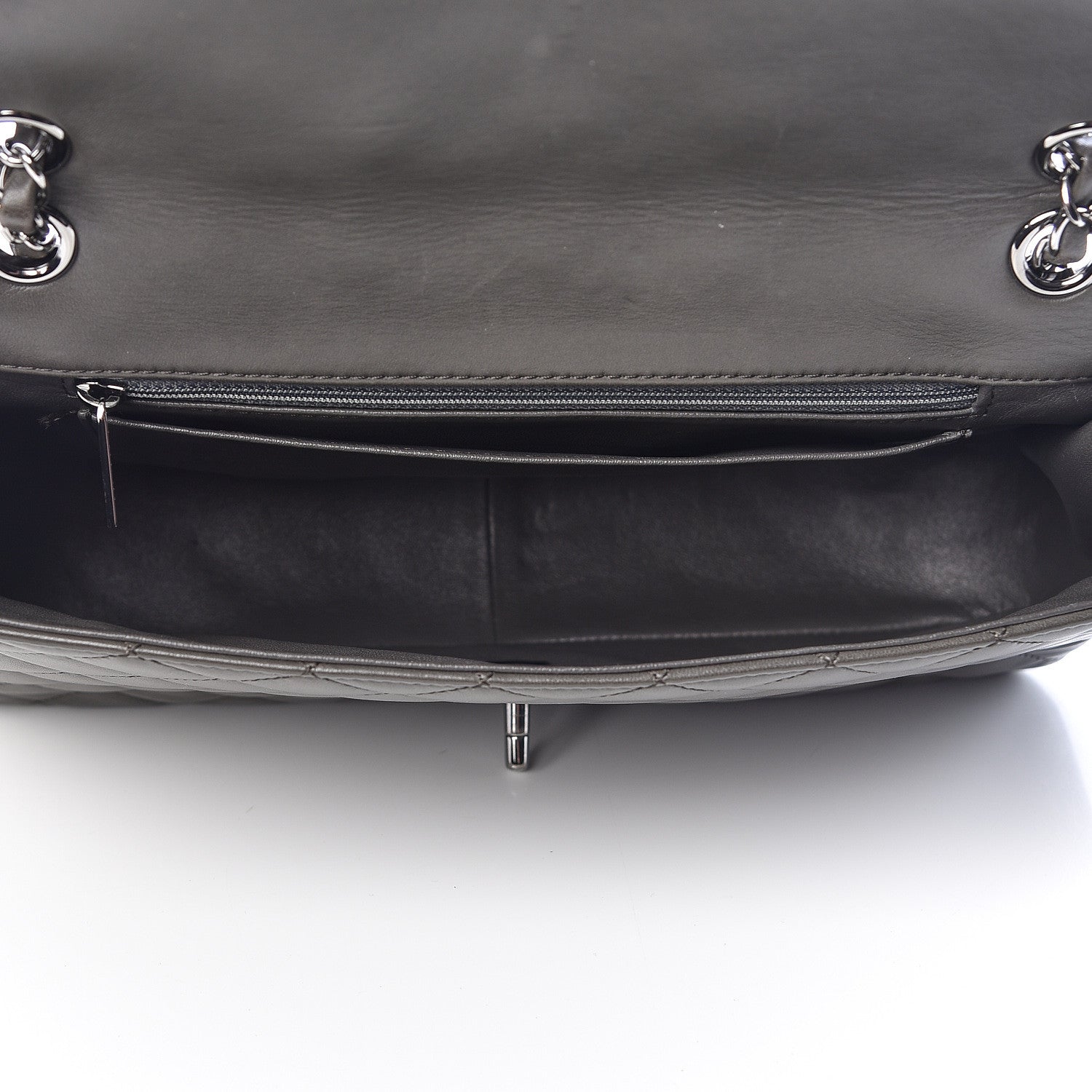 Chanel Lambskin Quilted Elementary Chic Flap Grey 5 of 18