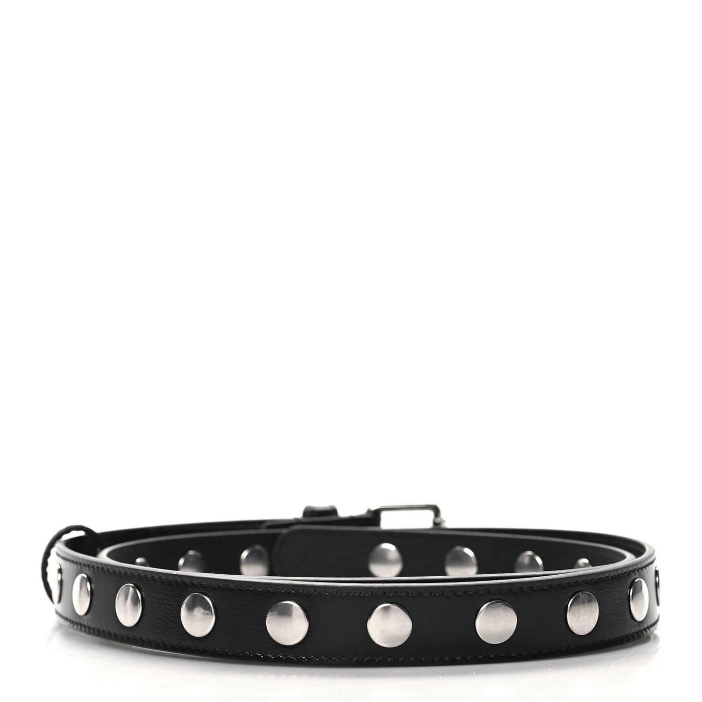 Calfskin Slim Studded Belt 85 34 Black