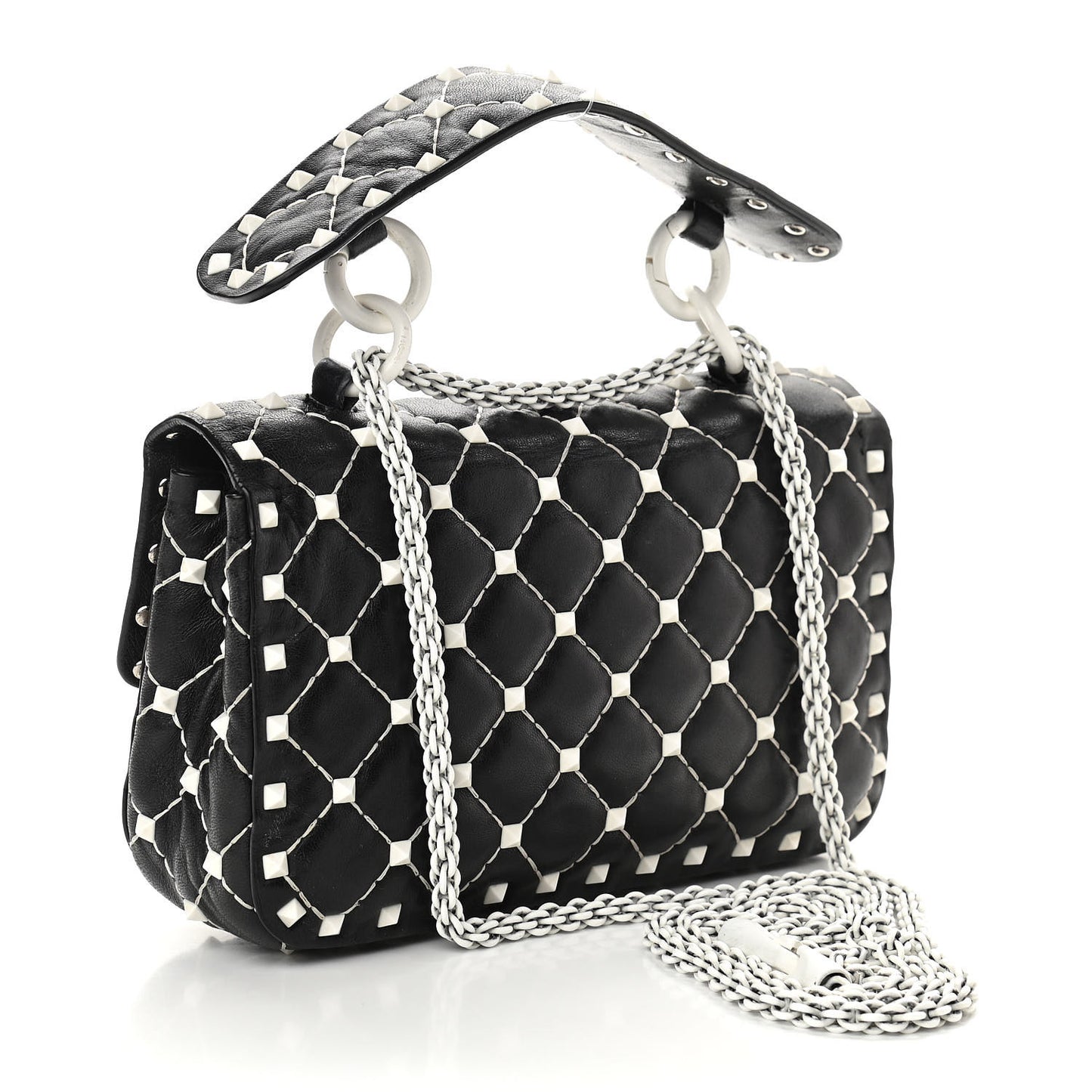 Lambskin Small Free Rockstud Spike Shoulder Bag Black