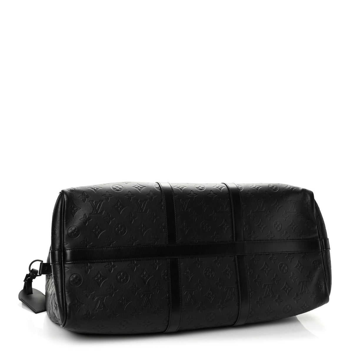 Louis Vuitton Calfskin Shadow Monogram Keepall Bandouliere 50 Black 3 of 9