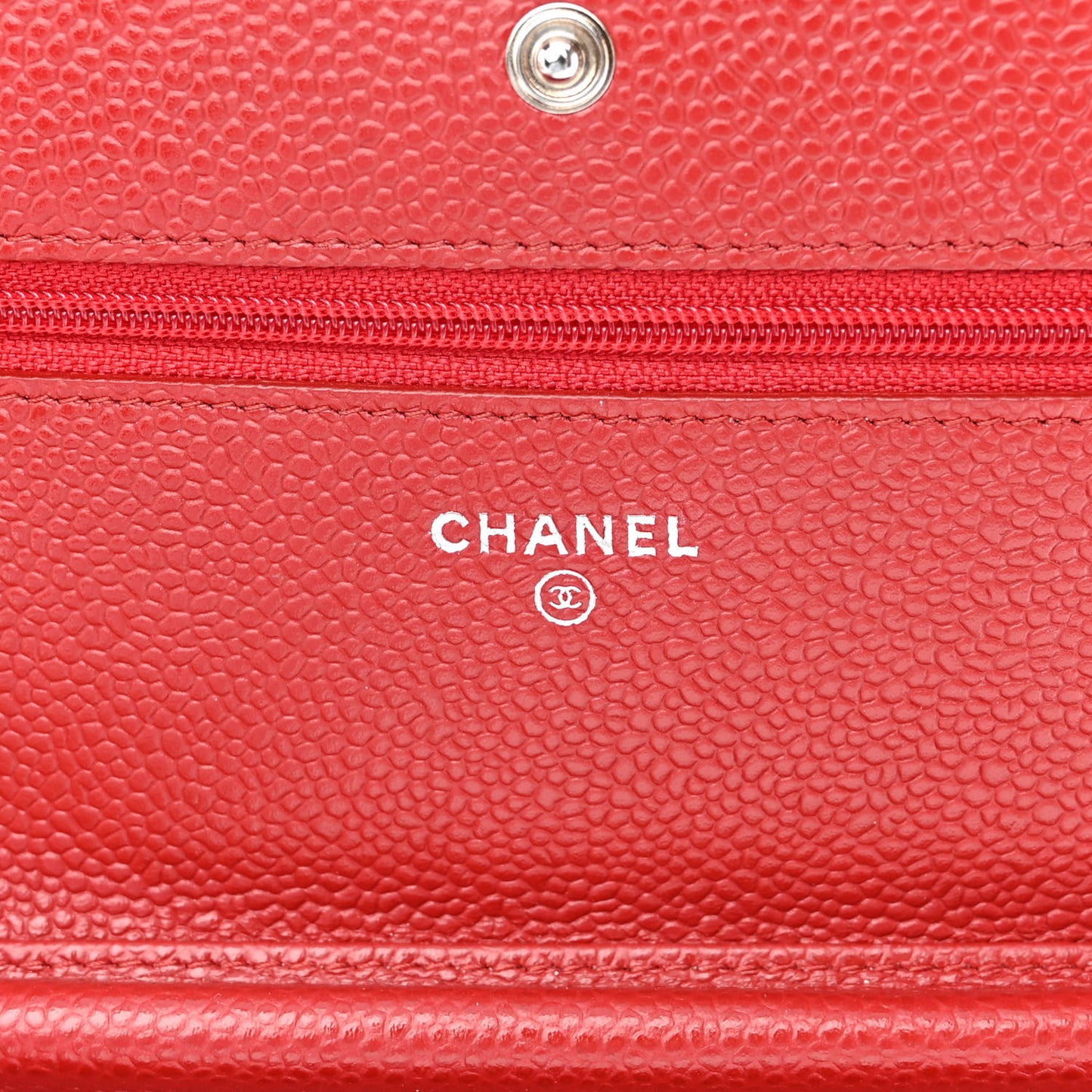 Caviar Quilted Wallet On Chain WOC Dark Red