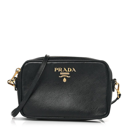 Prada Saffiano Mini Camera Crossbody Bag Black 1 of 9