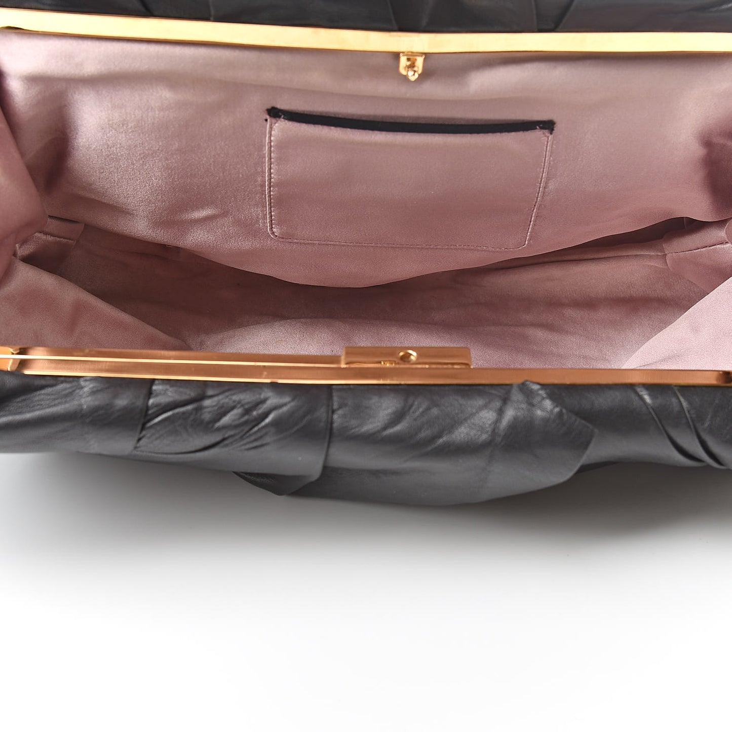 Nappa Pleated Clutch Black