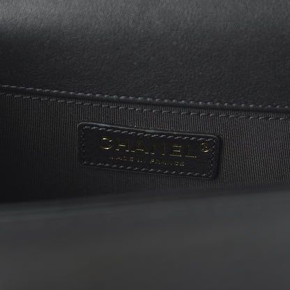 Chanel Calfskin Medium Boy Logo Top Handle Flap Black 8 of 11