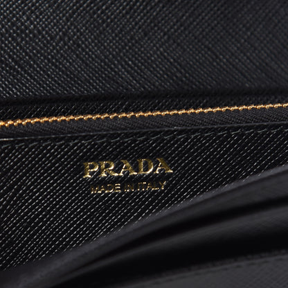 Prada Saffiano Metal Continental Flap Wallet Black 7 of 8