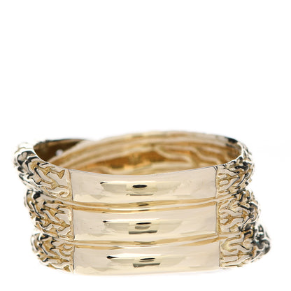 John Hardy 18K Yellow Gold Tiga Classic Chain Crossover Ring 56 7.75 4 of 5