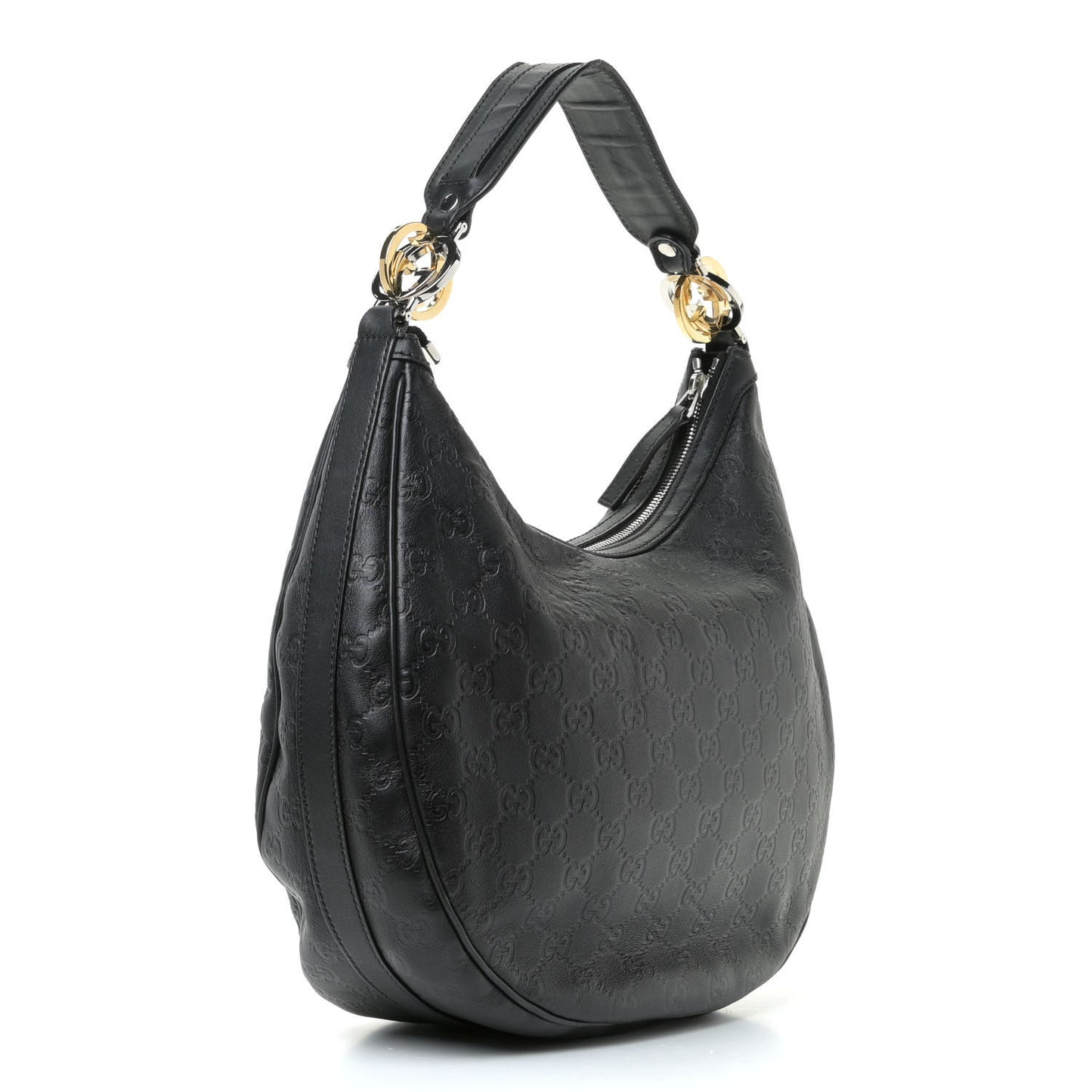 Guccissima Medium GG Twins Hobo Black