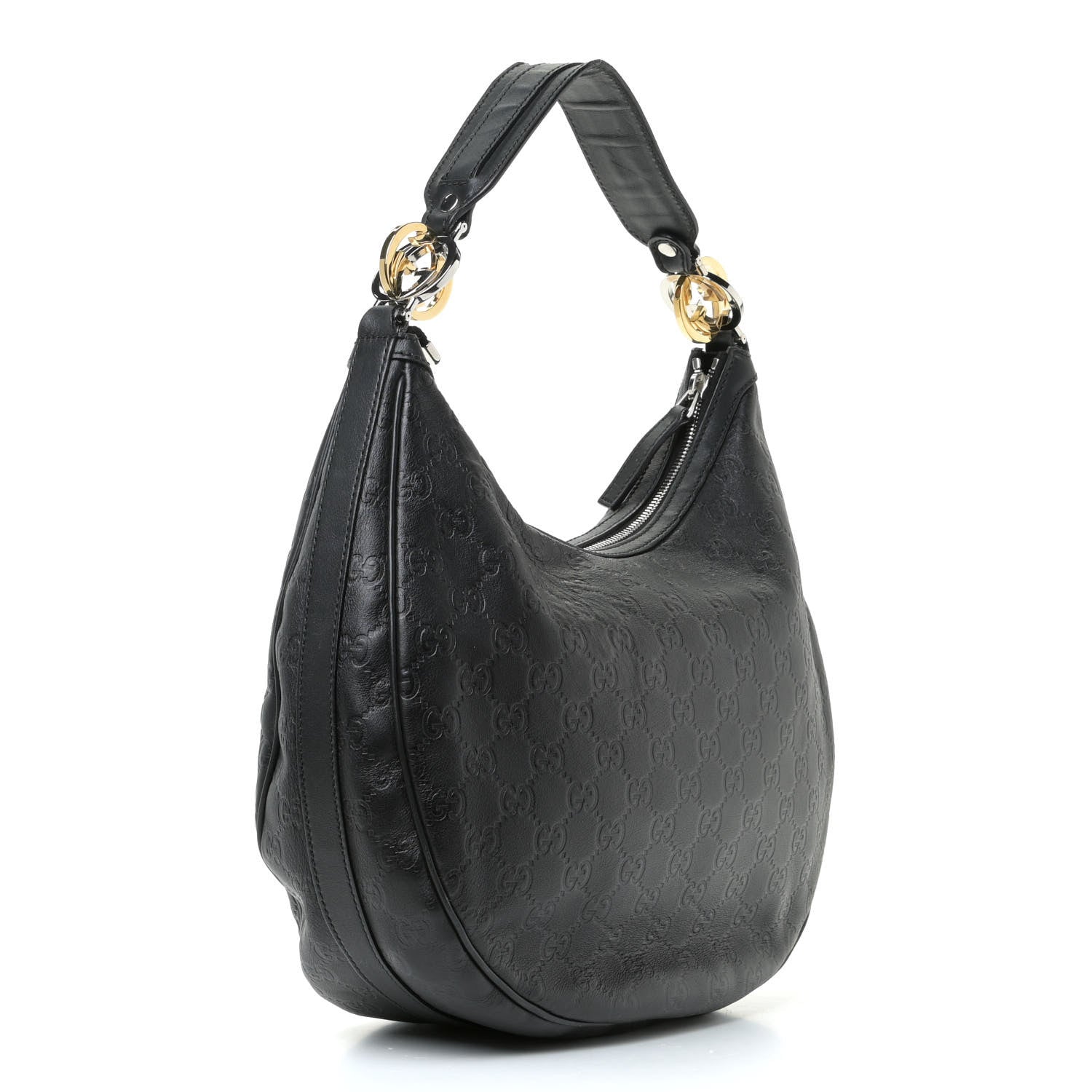 Gucci Guccissima Medium GG Twins Hobo Black 4 of 12