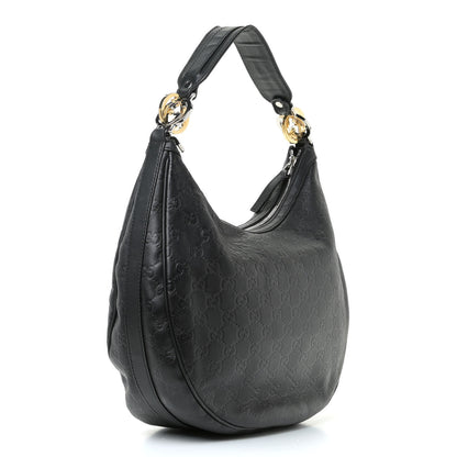 Gucci Guccissima Medium GG Twins Hobo Black 4 of 12