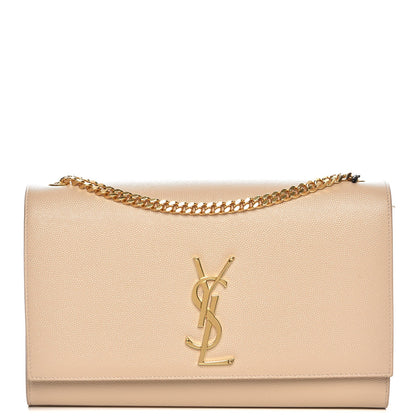 Saint Laurent Grain De Poudre Medium Monogram Kate Satchel Nude Powder 1 of 7
