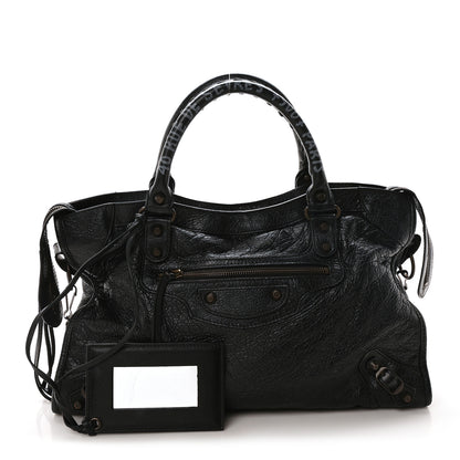 Balenciaga Agneau Arena Graffiti Short Strap Classic Hardware City Black White 3 of 11