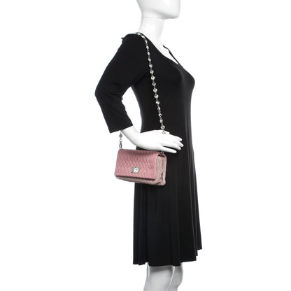 Miu Miu Nappa Matelasse Crystal Chain Shoulder Bag Rosa 2 of 9