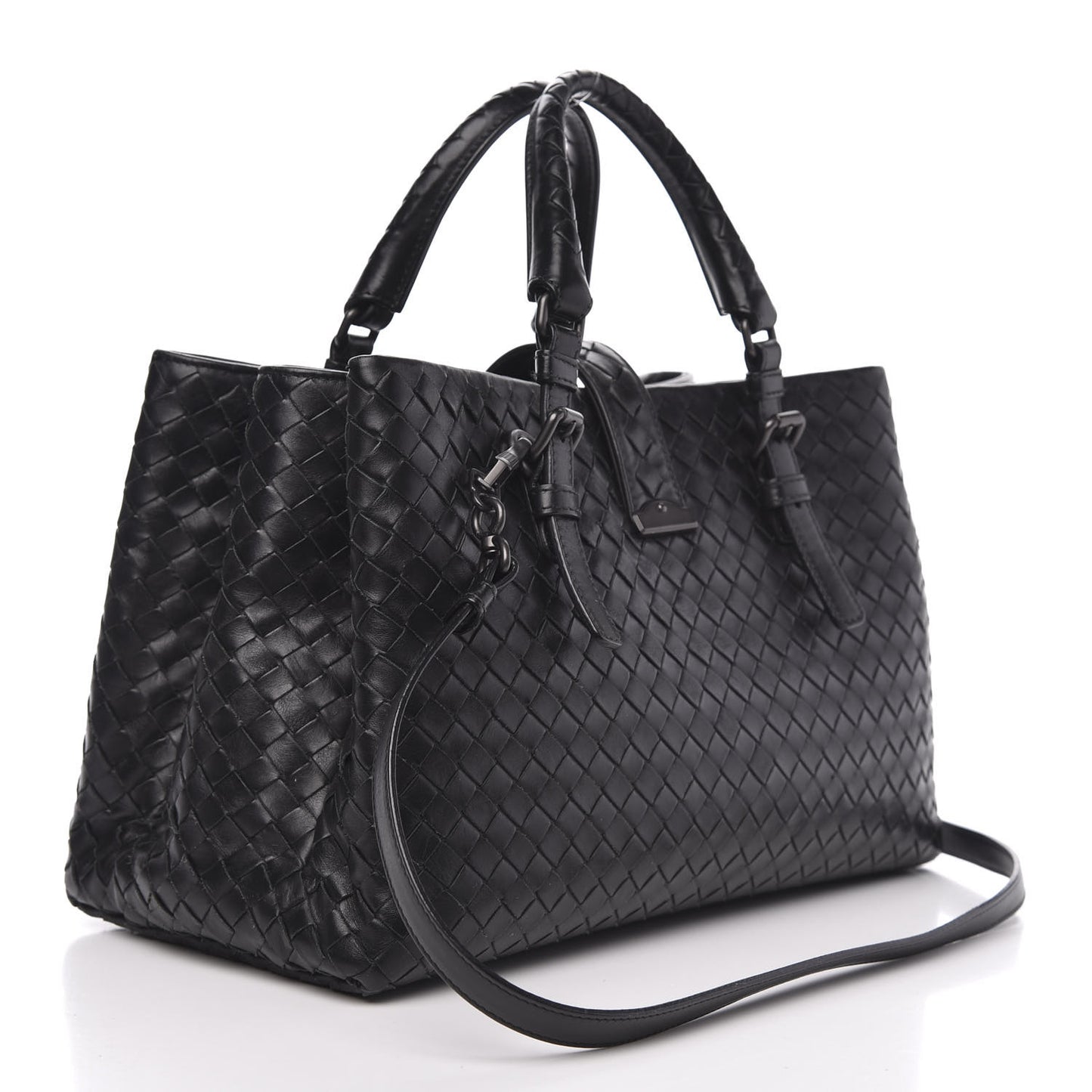 Light Calf Intrecciato Small Roma Black