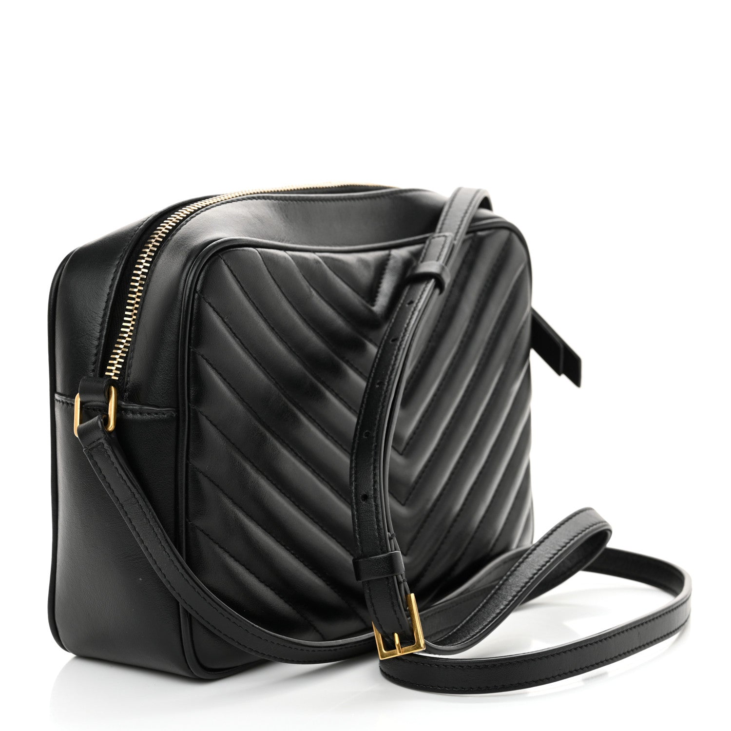 Saint Laurent Calfskin Matelasse Monogram Lou Camera Bag Black 3 of 11