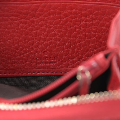 Gucci Pebbled Calfskin Soho Compact Disco Zip Around Wallet Hibiscus Red 6 of 13