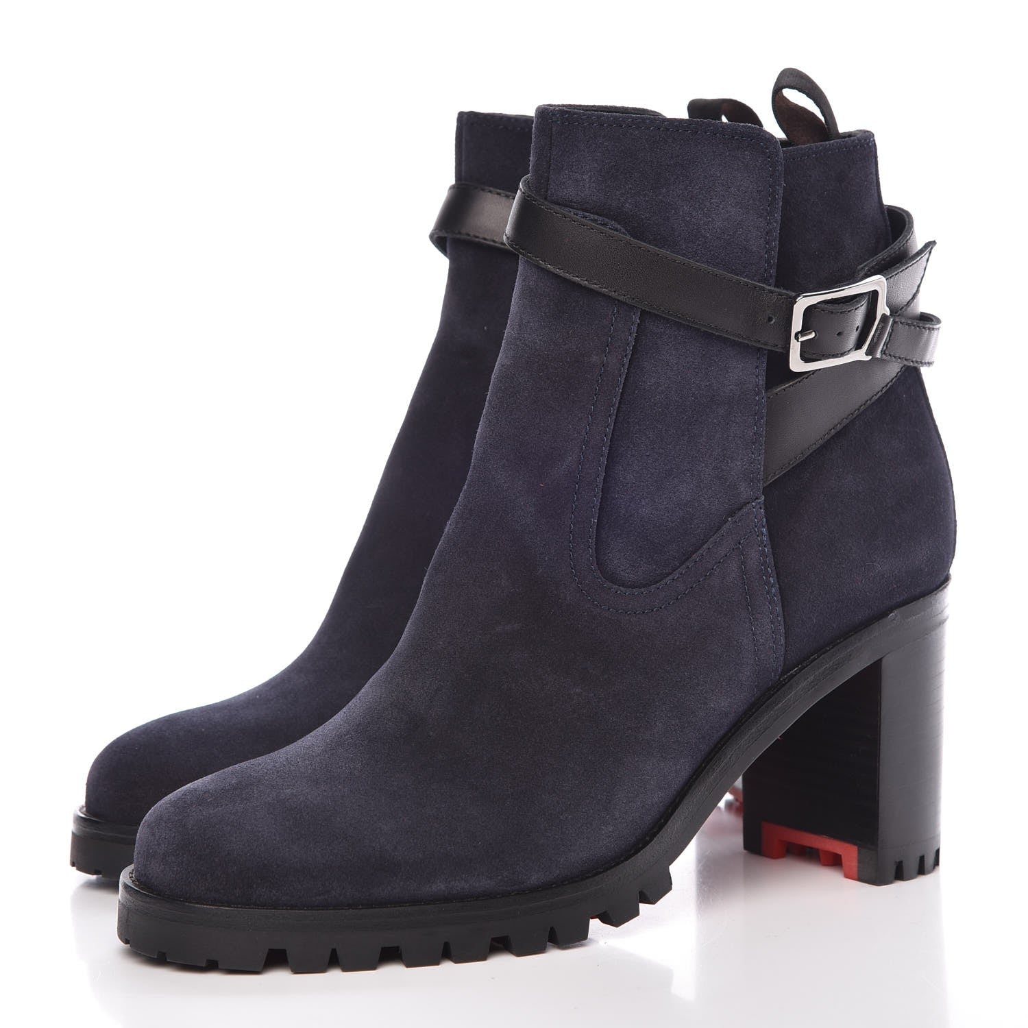 Christian Louboutin Crosta Wax Trapeurdekoi 70 Ankle Boots 38 Navy 3 of 7