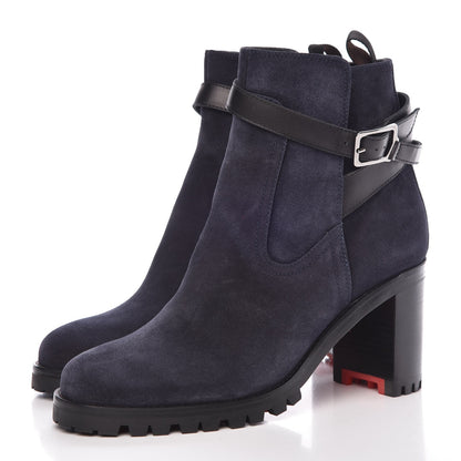 Christian Louboutin Crosta Wax Trapeurdekoi 70 Ankle Boots 38 Navy 3 of 7