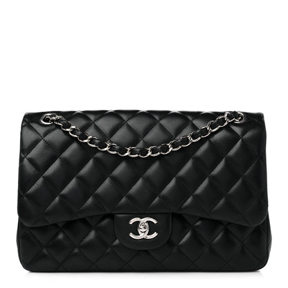 Chanel Lambskin Quilted Jumbo Double Flap Black 1 of 12
