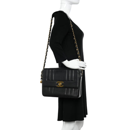 Chanel Caviar Vertical Quilted Flap Camera Bag Black 2 of 11