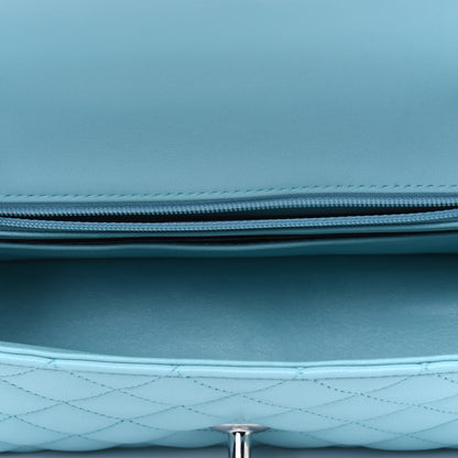 Chanel Lambskin Quilted Mini Rectangular Flap Neon Blue 5 of 12